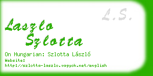 laszlo szlotta business card